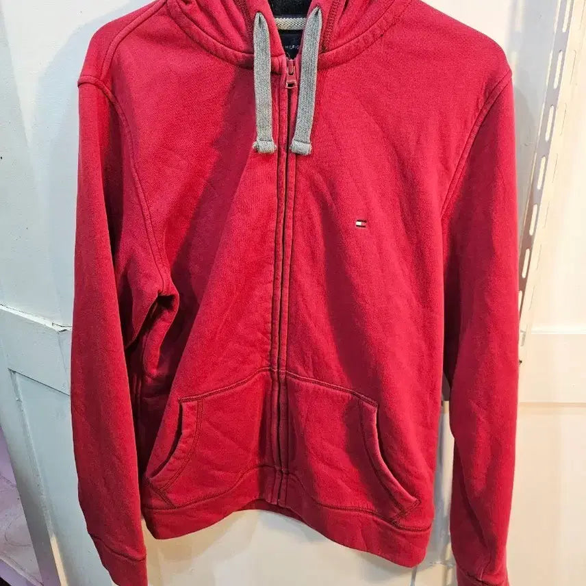 [BUNJANG] Tommy Hilfiger Red Hoodie Zip-up Sweatshirt Size S / <만원빈티지>타미힐피거 레드 후드집업