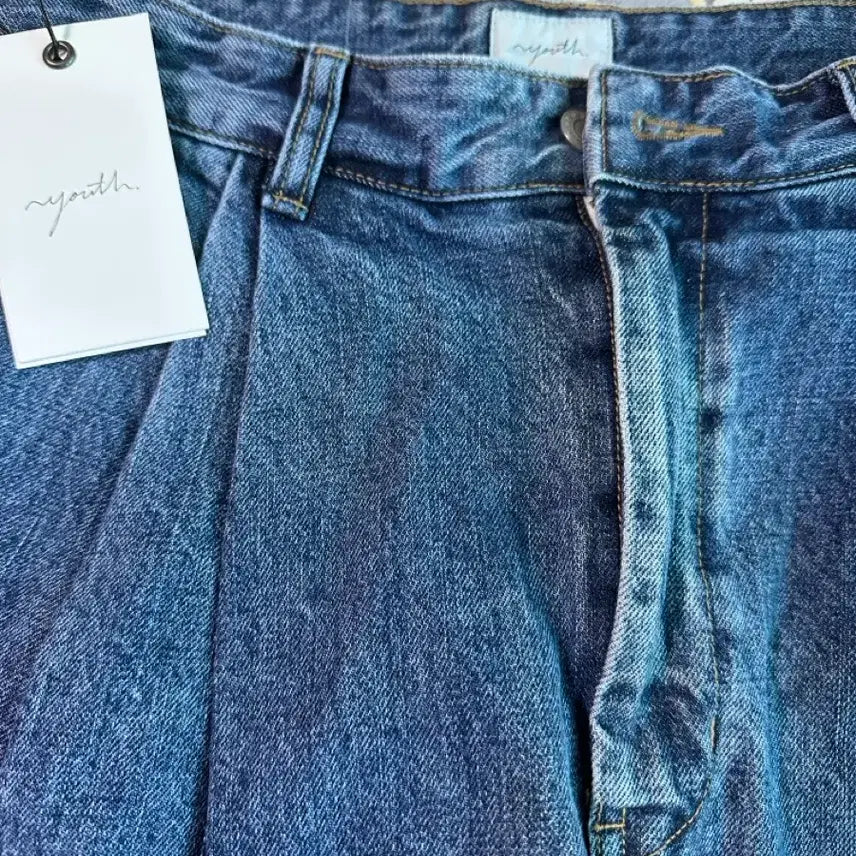 [BUNJANG] YOUTH Layered 2-Tuck Denim Pants (Size S) / 새상품) YOUTH 유스 레이어드 투턱 데님 S 사이즈 팝니다.