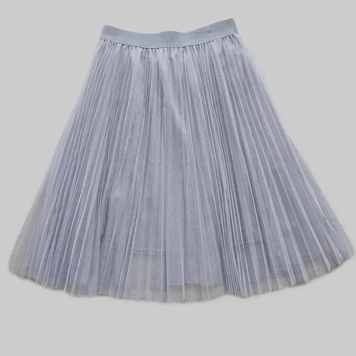 [BUNJANG] Gray Pleated Midi Skirt / m/허리 28.5~30" 그레이 샤 스커트 치마 -무릎아래