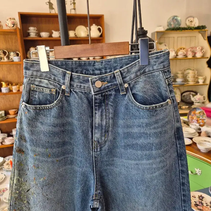 [BUNJANG] Painting Denim Wide Pants / 페인팅 데님 와이드 팬츠
