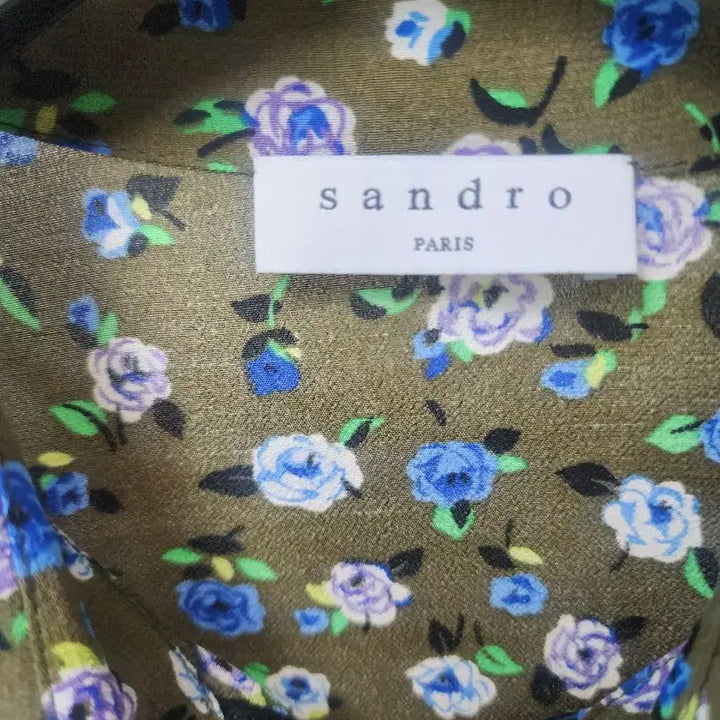 [BUNJANG] Sandro Flower Print Long Shirt / 산드로 플라워 프린트 롱 셔츠