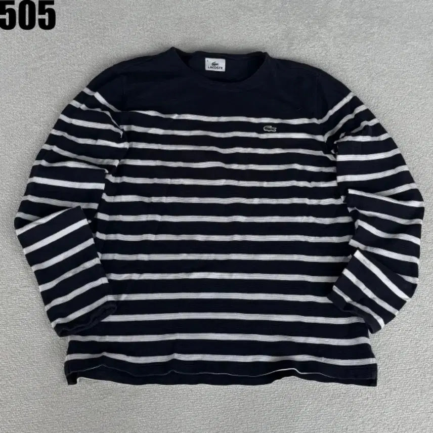 [BUNJANG] Lacoste Striped Long Sleeve T-Shirt Navy XL / 라코스테 스트라이프 긴팔 티셔츠 네이비 XL