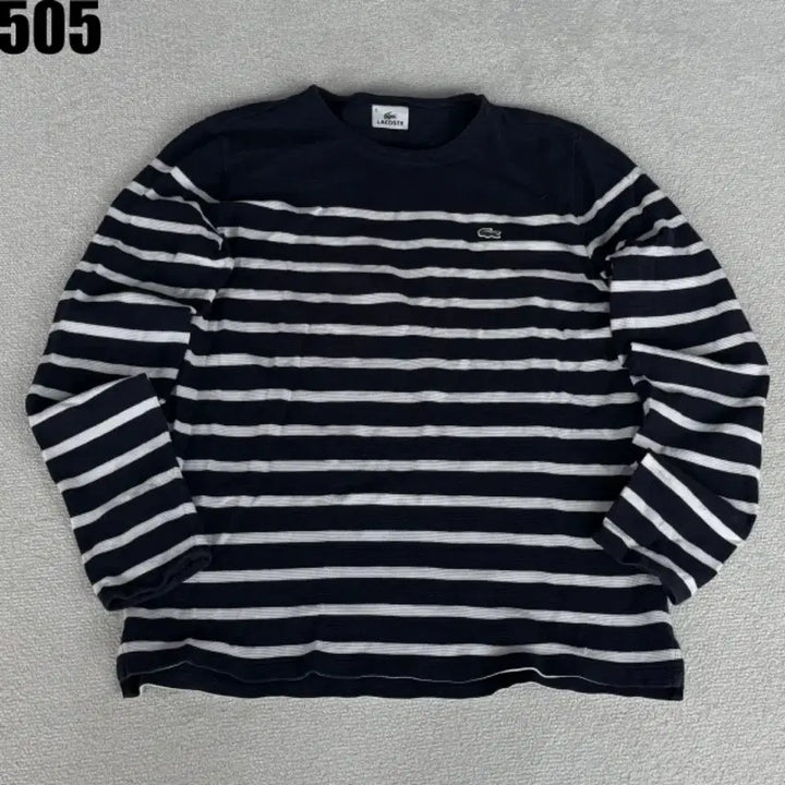 [BUNJANG] Lacoste Striped Long Sleeve T-Shirt Navy XL / 라코스테 스트라이프 긴팔 티셔츠 네이비 XL