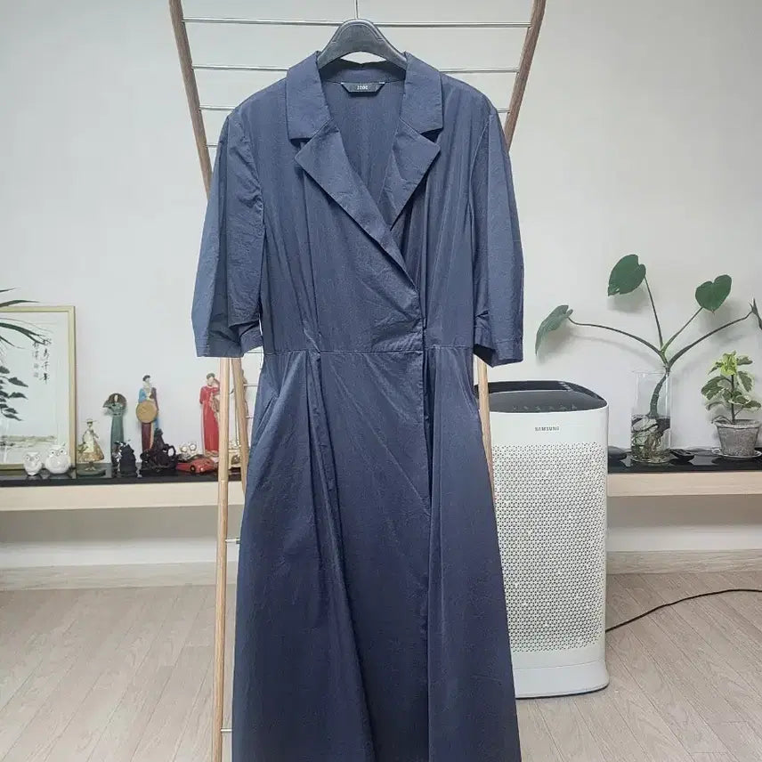 [BUNJANG] Zooc Navy Wrap Style Long Dress / Zooc 네이비 랩 스타일 롱 원피스
