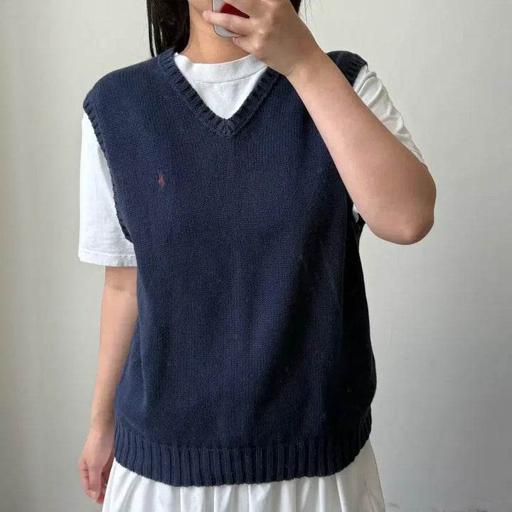 [BUNJANG] Polo Ralph Lauren Navy Vest / [L] 폴로 랄프로렌 네이비 베스트