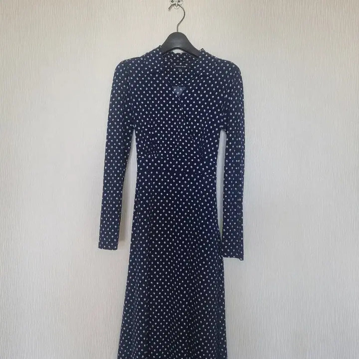 [BUNJANG] Plastic Island Navy Dot Long Dress / (거의새것)플라스틱아일랜드 네이비 도트 롱 원피스
