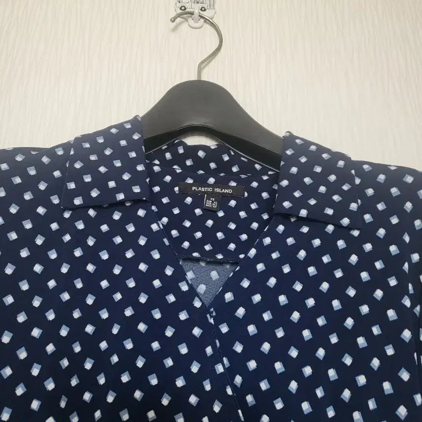 [BUNJANG] Plastic Island Navy Dot Long Dress / (거의새것)플라스틱아일랜드 네이비 도트 롱 원피스