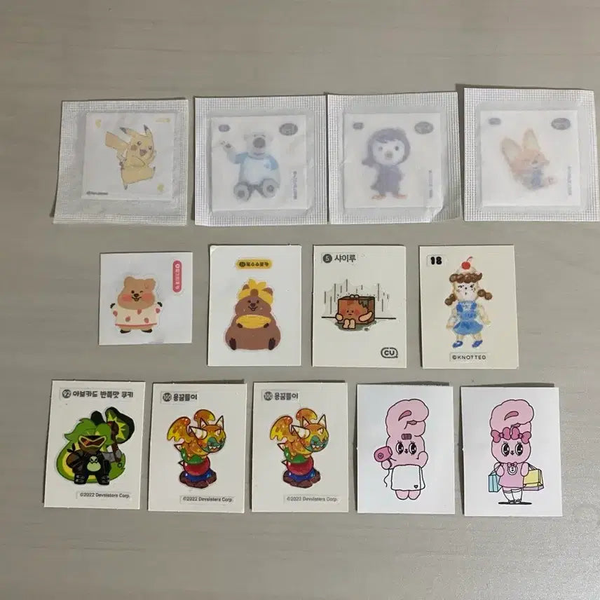 [BUNJANG] Assorted Character Stickers / 각종 띠부씰 포켓몬 뽀로로 꽃카 쿠키런