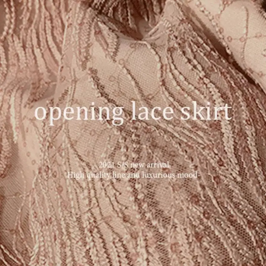 [BUNJANG] Rene Opening Lace Skirt S (Pink) / 렌느 오프닝 레이스 스커트 S (핑크, 상태최상)