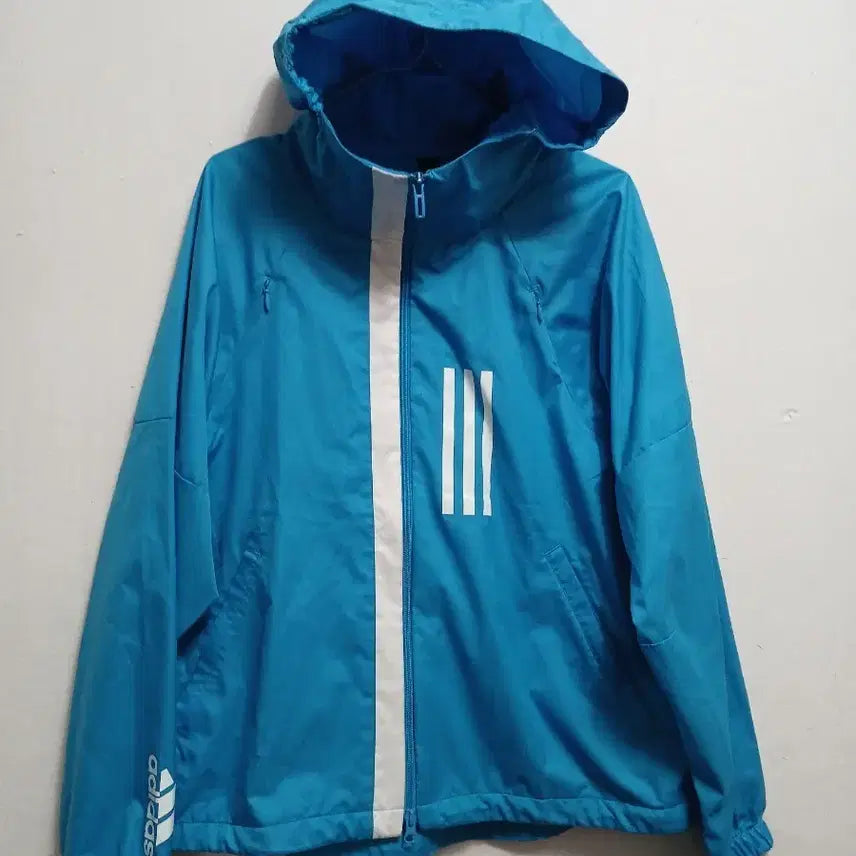 [BUNJANG] Adidas Three-Stripes Windbreaker Hooded Jacket Size L / 아디다스 여성 남성공용 삼선 바람막이 후드 자켓 사이즈 L (95-98)