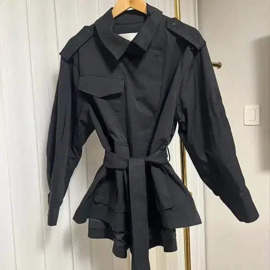 [BUNJANG] Julogue Short Trench Coat Belted Jacket / 줄로그 숏 트렌치 코트 벨트 자켓 새상품