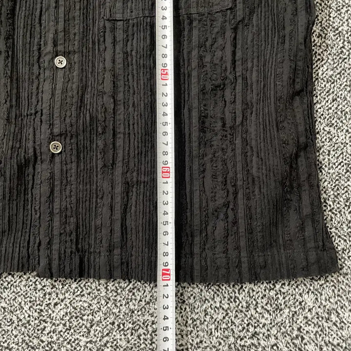 [SOLD OUT] 빈티지9. 인사일런스 텍스쳐 블라우스 반팔 셔츠 티셔츠 블랙