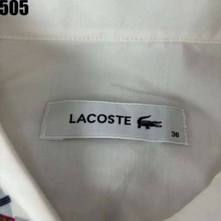 [BUNJANG] Lacoste White Robot Pattern Shirt / 라코스테 화이트 로봇 패턴 셔츠