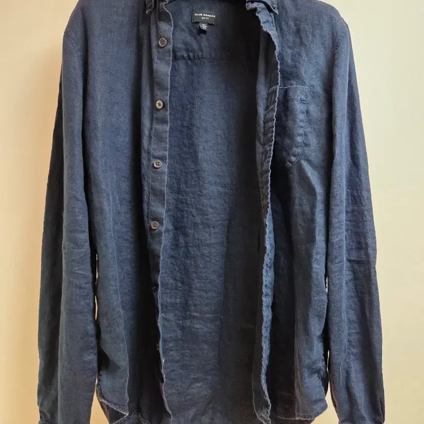 [BUNJANG] Club Monaco Slim Fit Navy Linen Shirt / 클럽모나코 슬림핏 네이비 린넨 셔츠 S/P 90~95 사이즈