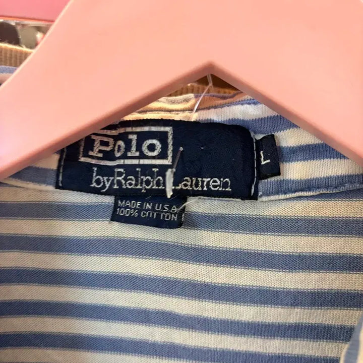 [BUNJANG] Polo Ralph Lauren Striped Short Sleeve Shirt / 폴로 랄프로렌 스트라이프 셔츠 반팔