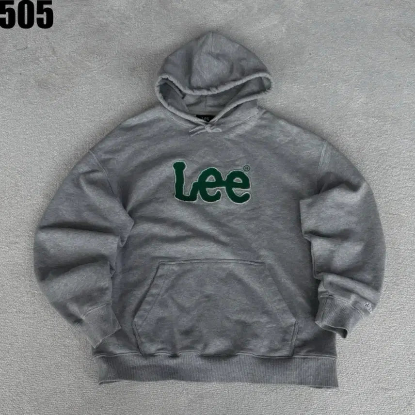[BUNJANG] Lee Grey Logo Hoodie / Lee 로고 후드티 회색
