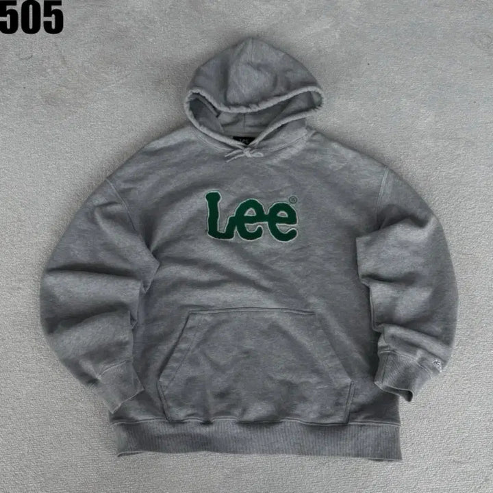 [BUNJANG] Lee Grey Logo Hoodie / Lee 로고 후드티 회색