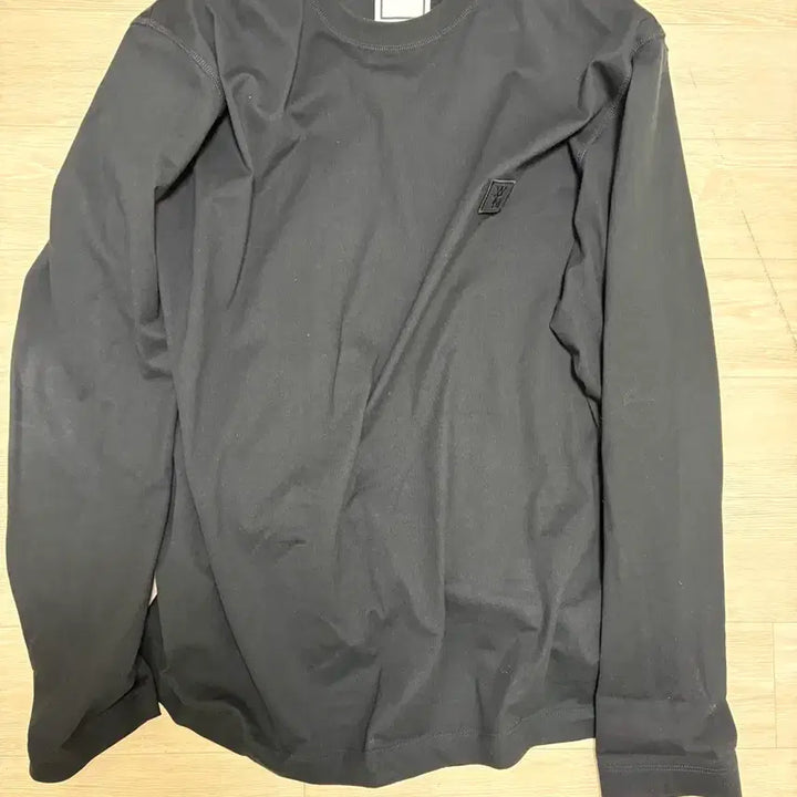 [SOLD OUT] 우영미 50사이즈 블랙 롱슬리브 백로고 티셔츠