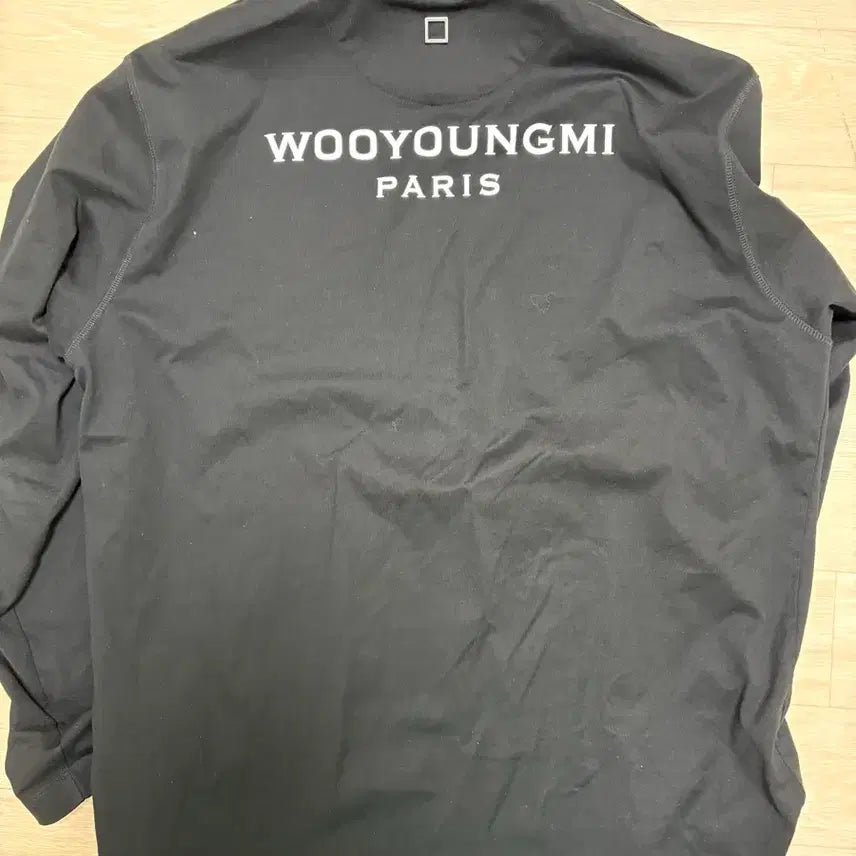 [SOLD OUT] 우영미 50사이즈 블랙 롱슬리브 백로고 티셔츠