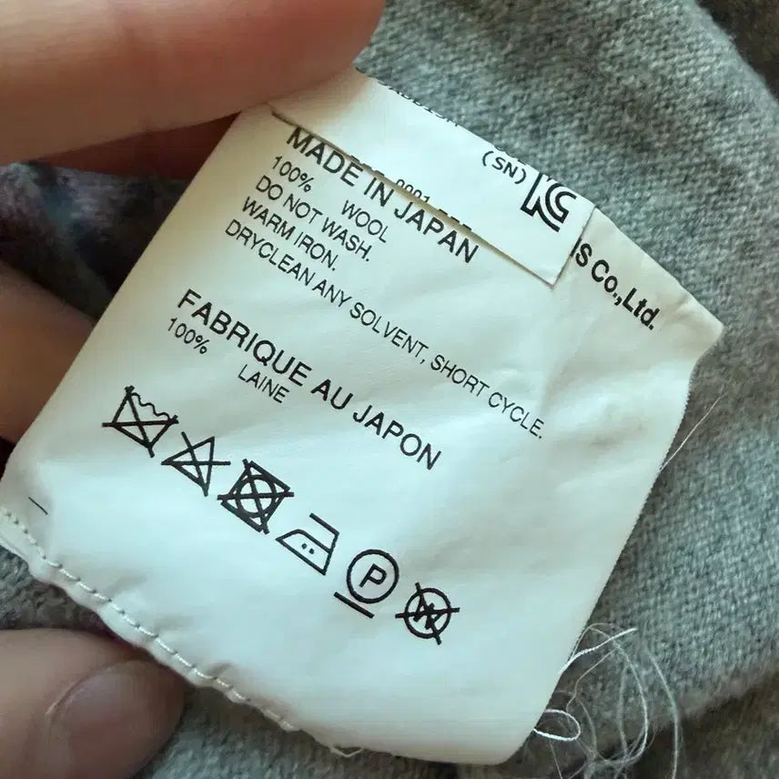 [BUNJANG] Comme des Garçons PLAY Black Emblem Grey Cardigan (Size M) / 꼼데가르송 플레이 블랙와펜 그레이 가디건