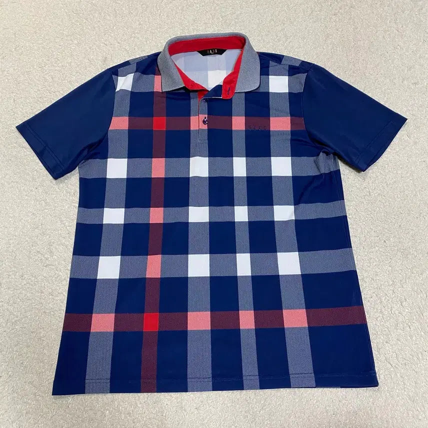 [SOLD OUT] 닥스 체크 반팔 카라티 기능성 105
