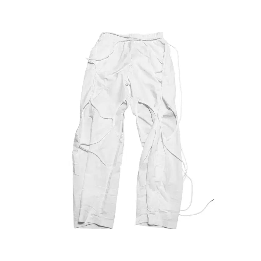 [BUNJANG] Strap Hole Slit Nylon Pants - White / Strap Hole Slit Nylon Pants_White