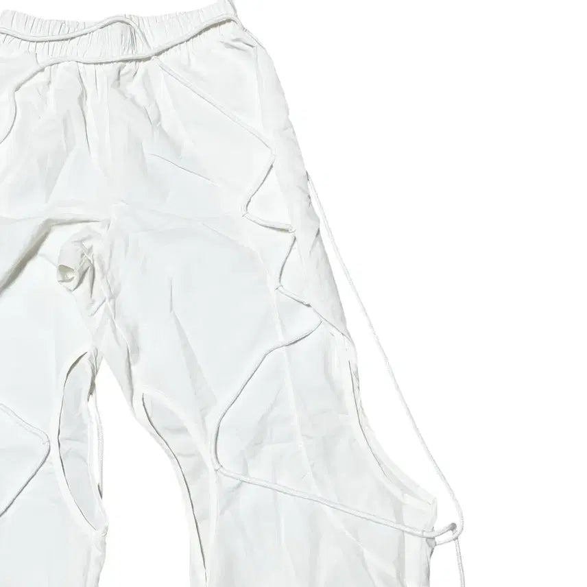 [BUNJANG] Strap Hole Slit Nylon Pants - White / Strap Hole Slit Nylon Pants_White