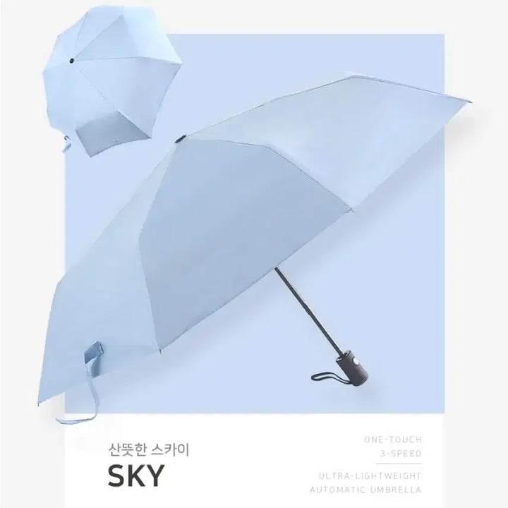 [BUNJANG] UV Protection 3-Section Folding Umbrella Sky Blue / [새상품] UV자외선차단 3단 접이식 양우산 스카이블루
