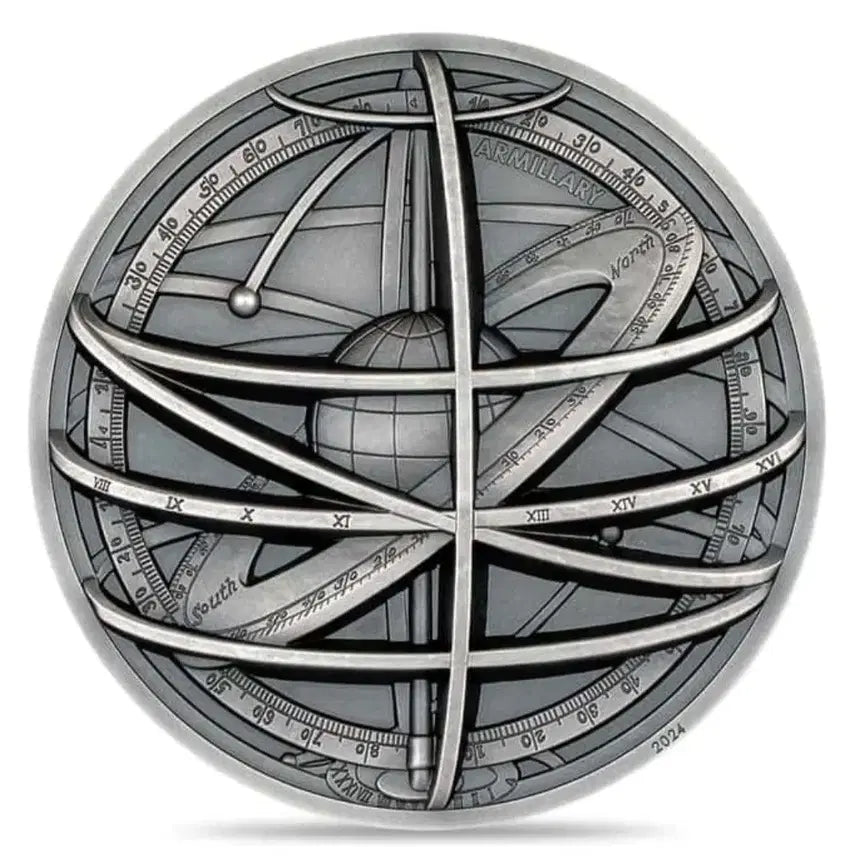 [BUNJANG] 2024 Celestial Canvas Ultra High Relief Antique Silver Coin / 2024 CIT 2온스 행성 우주 천구의 캔버스 울트라 하이릴리프 엔틱