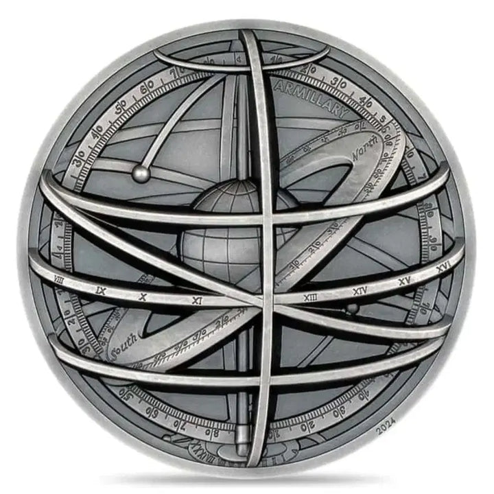 [BUNJANG] 2024 Celestial Canvas Ultra High Relief Antique Silver Coin / 2024 CIT 2온스 행성 우주 천구의 캔버스 울트라 하이릴리프 엔틱