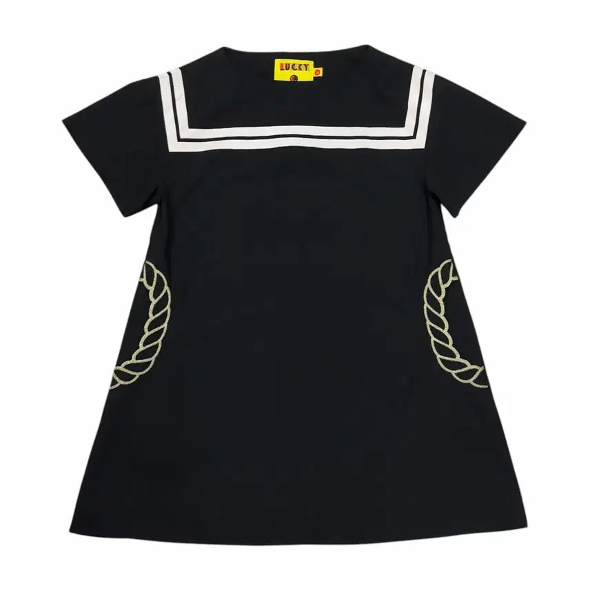 [BUNJANG] Lucky Chouette Sailor Dress Black / 럭키슈에뜨 세일러 원피스 블랙 36