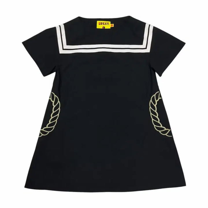 [BUNJANG] Lucky Chouette Sailor Dress Black / 럭키슈에뜨 세일러 원피스 블랙 36
