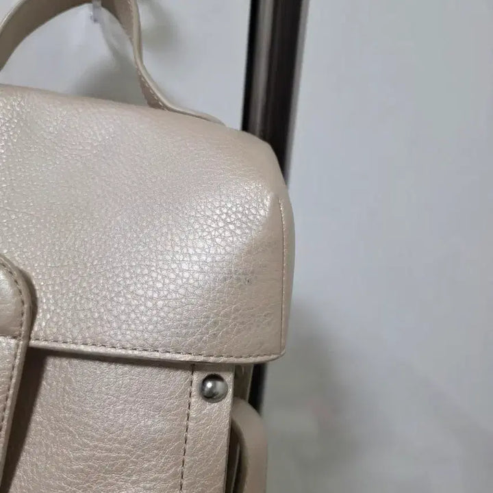 [BUNJANG] Beige Leather Crossbody Bag / Shoulder Bag / 베이지 가죽 크로스백/숄더백