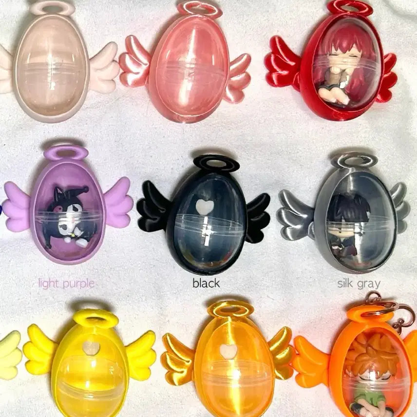 [BUNJANG] Kiririn Gacha Holder Keychain - Silver (Heart Ring) / Black / 키리링 가챠 홀더 키링 팝니다