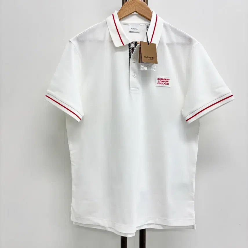 [BUNJANG] Burberry TB Polo Shirt L White / [L]버버리 TB pk 카라티