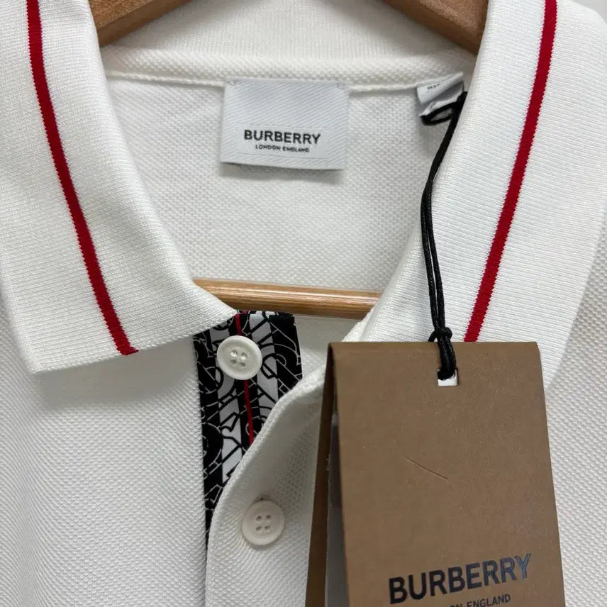 [BUNJANG] Burberry TB Polo Shirt L White / [L]버버리 TB pk 카라티