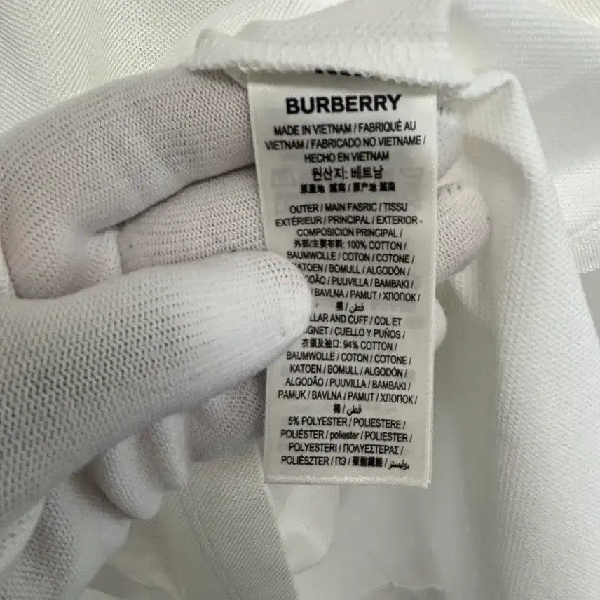 [BUNJANG] Burberry TB Polo Shirt L White / [L]버버리 TB pk 카라티