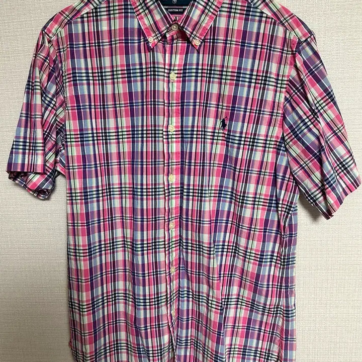 [BUNJANG] Polo Ralph Lauren Custom Fit Check Short Sleeve Shirt (Actual Size L) / 폴로 랄프로렌 커스텀핏 체크 반팔셔츠 (실사이즈 L)
