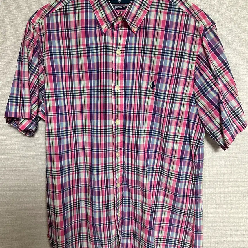 [BUNJANG] Polo Ralph Lauren Custom Fit Check Short Sleeve Shirt (Actual Size L) / 폴로 랄프로렌 커스텀핏 체크 반팔셔츠 (실사이즈 L)