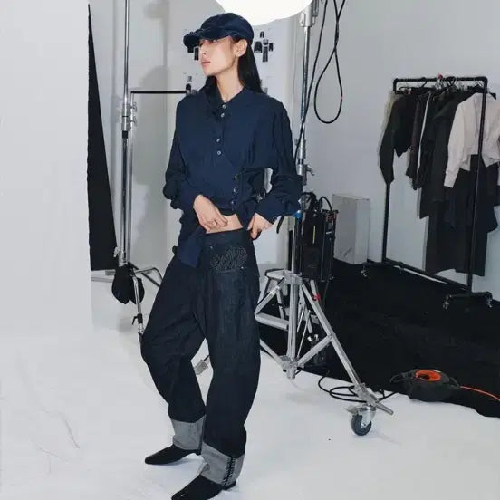 [BUNJANG] Mischief LAZY DROP JEAN INDIGO / 미스치프 LAZY DROP JEAN_INDIGO