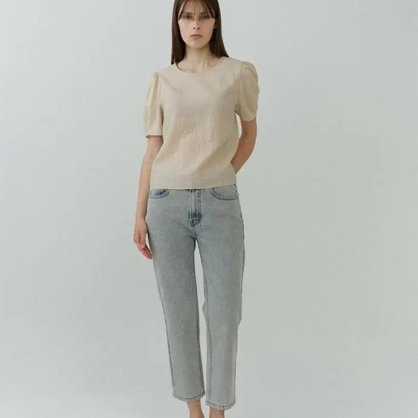 [BUNJANG] Ore Ore Jud Puff BL Blouse Beige / ore오어블라우스! 얼바닉30 낫띵리튼 파사드패턴 비아플레인 시야쥬
