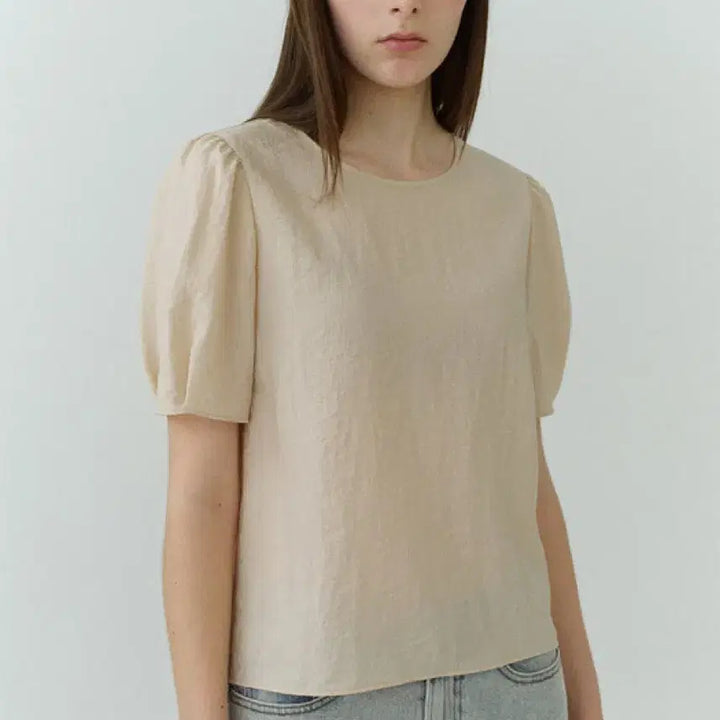 [BUNJANG] Ore Ore Jud Puff BL Blouse Beige / ore오어블라우스! 얼바닉30 낫띵리튼 파사드패턴 비아플레인 시야쥬