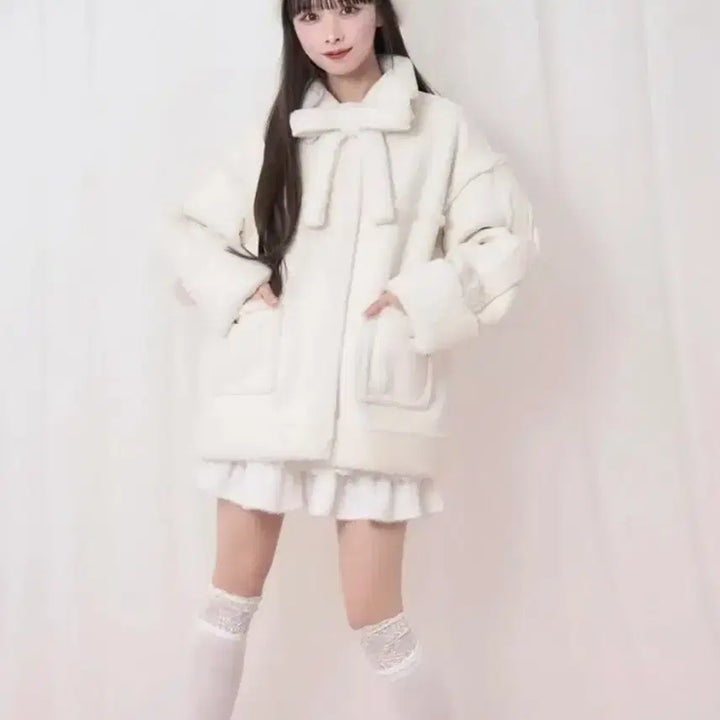 [BUNJANG] Honey Cinnamon Ribbon Mustang Jacket / 허니시나몬 리본 무스탕 /양지뢰양산형지뢰계스나계걸리앙크루즈에블린피움노에미
