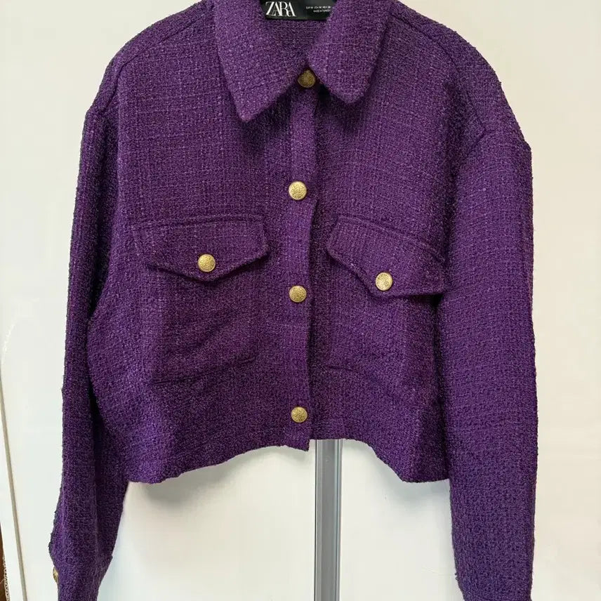 [BUNJANG] Zara Purple Tweed Jacket / ZARA 자라 퍼플 트위드 자켓 새제품