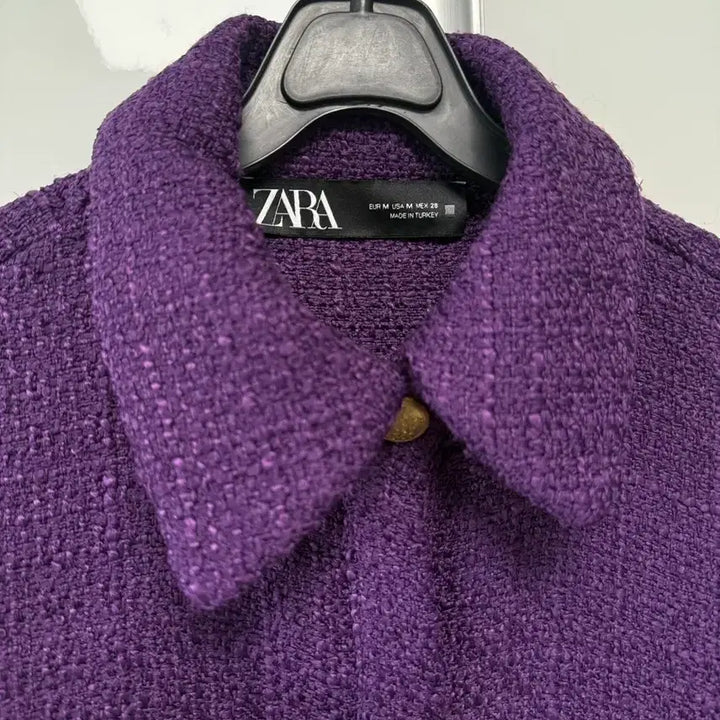 [BUNJANG] Zara Purple Tweed Jacket / ZARA 자라 퍼플 트위드 자켓 새제품