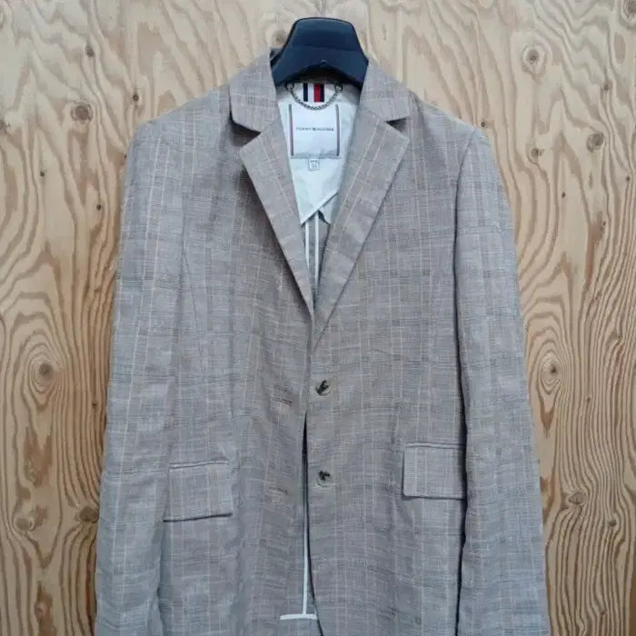 [BUNJANG] Tommy Hilfiger Linen Blend Check Two-Button Jacket / 타미힐피거 린넨 혼방 체크 투버튼 쟈켓