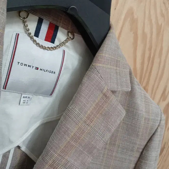 [BUNJANG] Tommy Hilfiger Linen Blend Check Two-Button Jacket / 타미힐피거 린넨 혼방 체크 투버튼 쟈켓