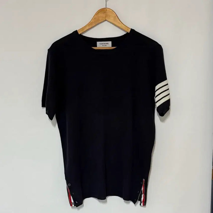[BUNJANG] Thom Browne Navy Striped Knit T-Shirt / 가격최종~톰브라운 네이비 사선 니트반팔