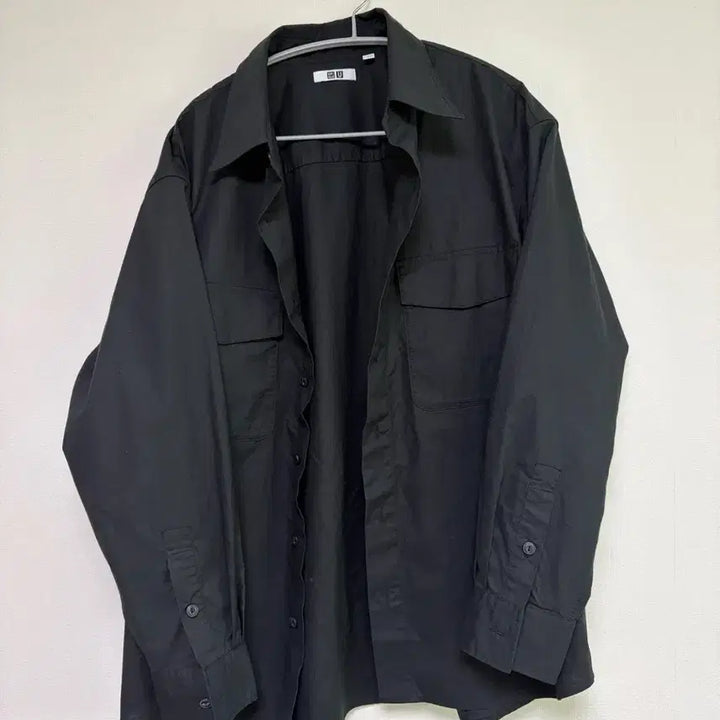 [BUNJANG] Uniqlo Oversized Work Shirt Black / (L)유니클로 워크오버사이즈셔츠 블랙