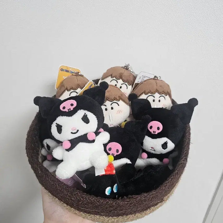 [BUNJANG] Sanrio Kuromi &amp; Mengu Otter Plush Keychains Bundle Set / 수달 인형키링 맹구 쿠로미 16개일괄